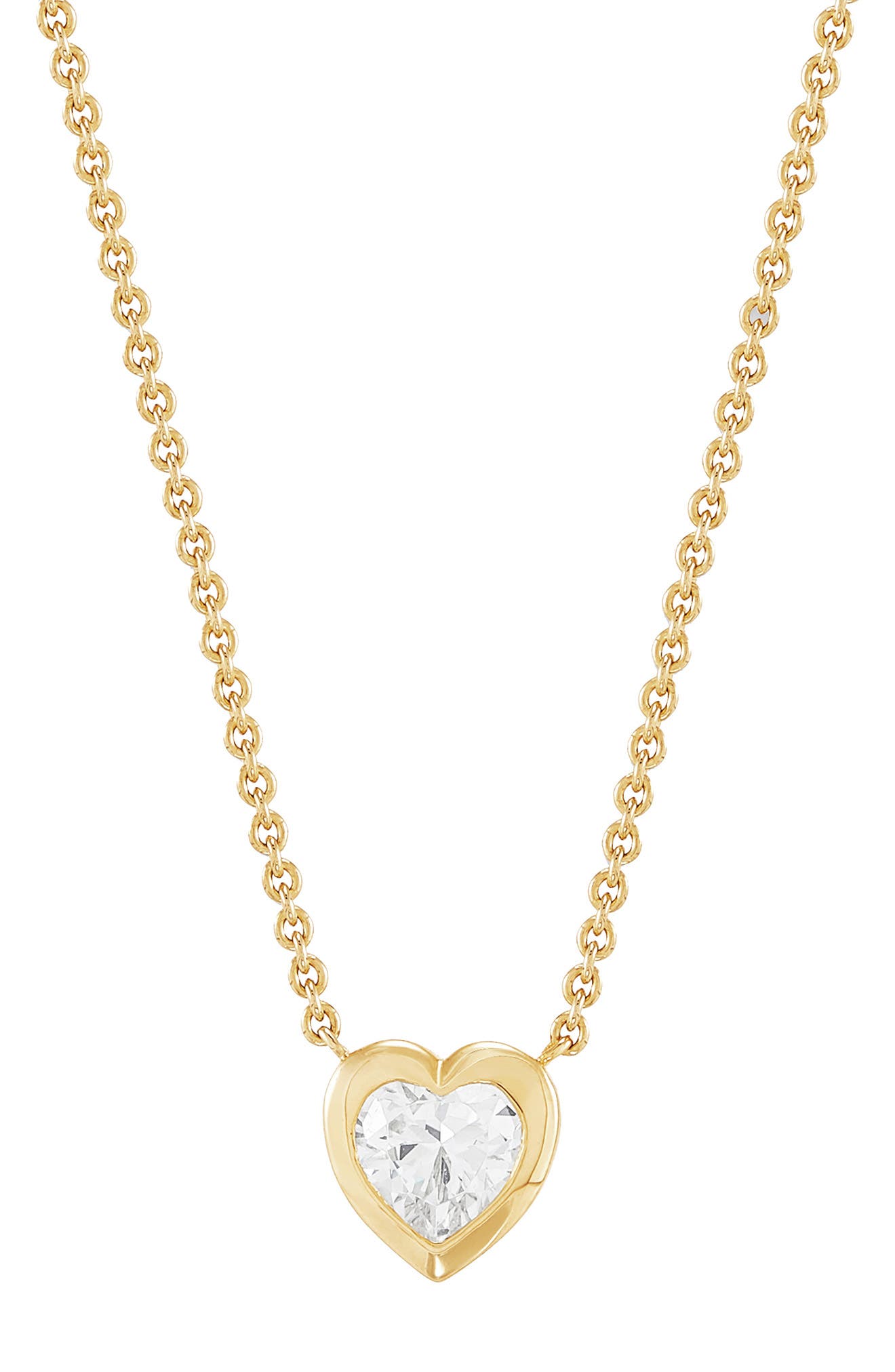 Frankie & Zoe 14K Yellow Gold Lab Grown Diamond Heart Pendant Necklace
