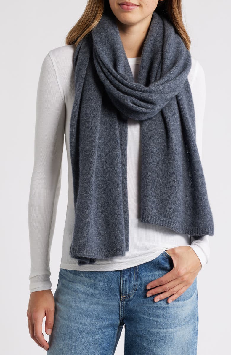 Nordstrom Cashmere Scarf, Main, color, Charcoal Grey Heather