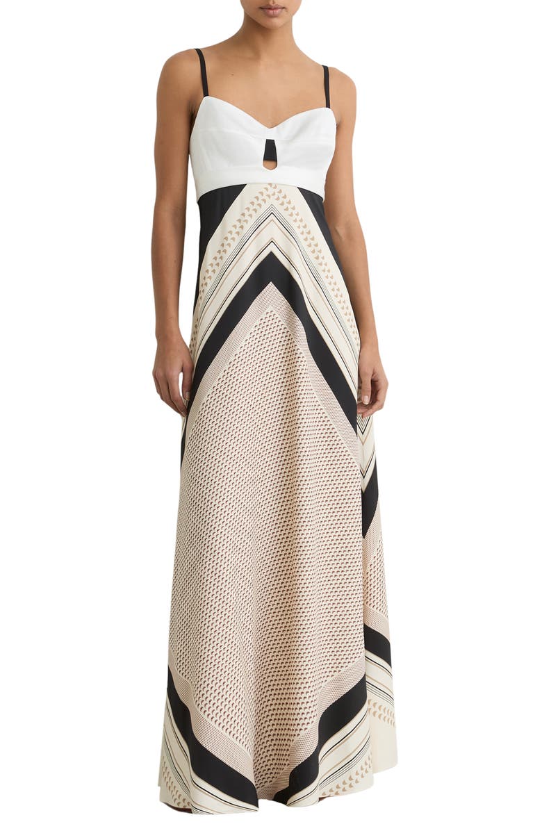 Reiss Myra Print Tie Back Maxi Dress, Main, color, 