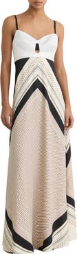 Reiss Myra Print Tie Back Maxi Dress