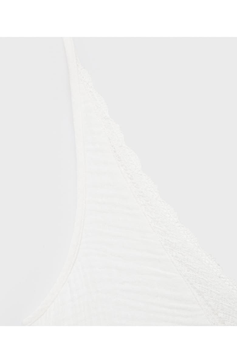 MANGO TEEN Lace Ruffle Hem Cotton Minidress, Alternate, color, Off White