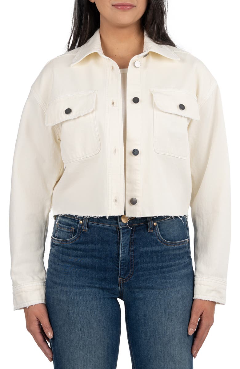 KUT from the Kloth Lana Raw Hem Denim Jacket, Main, color, 