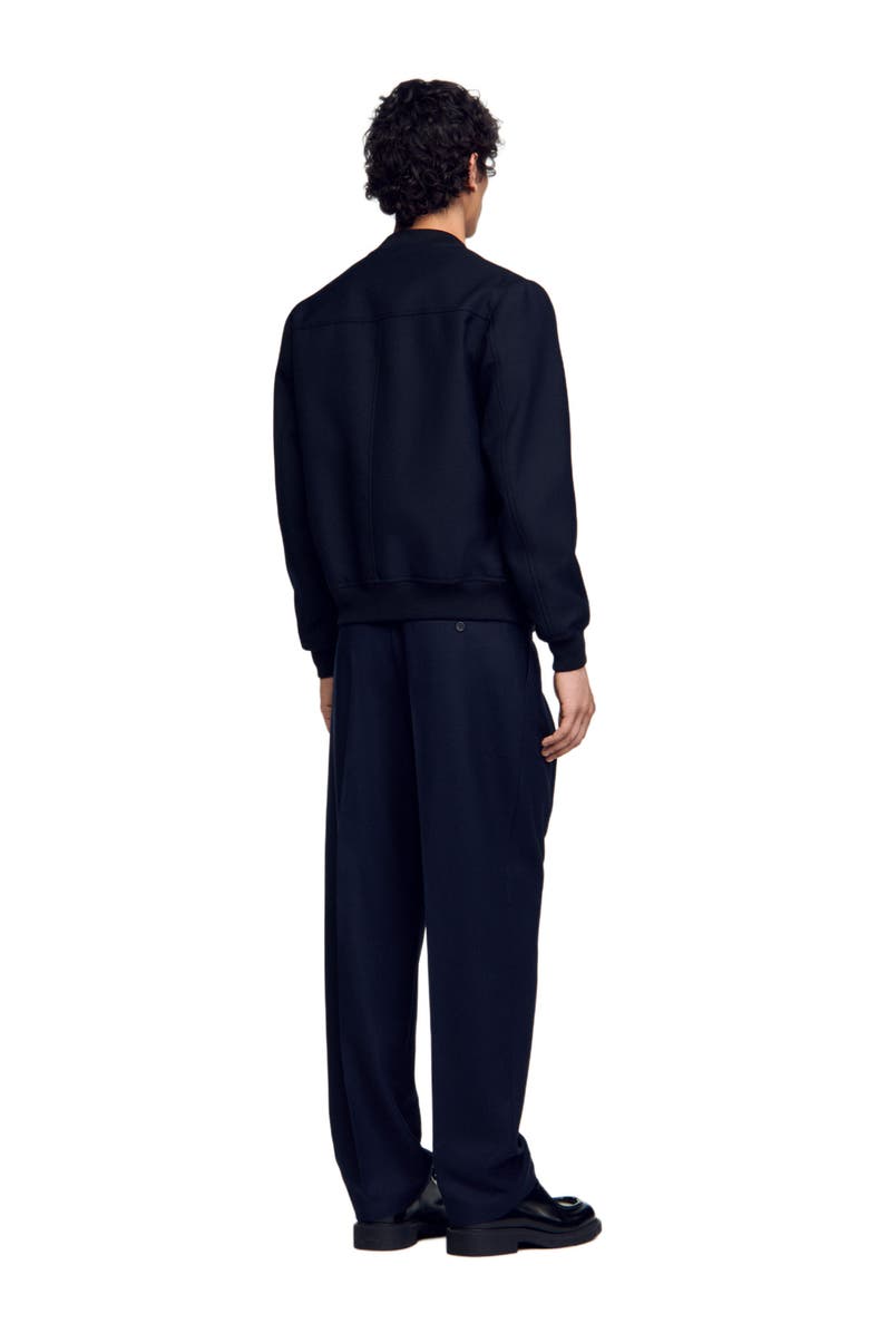 SANDRO Zip-up varsity jacket, Alternate, color, 