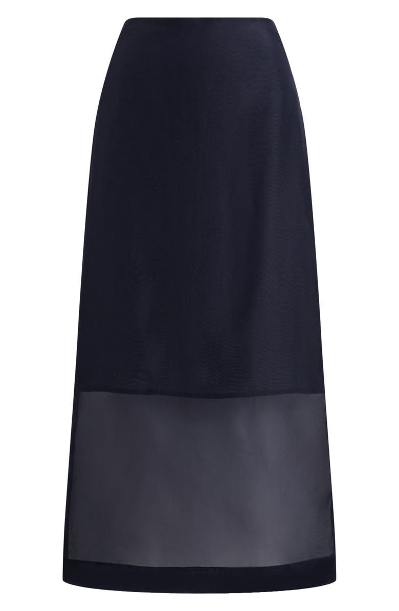 Polo Ralph Lauren Silk Organza Midi Skirt, Alternate, color, Atlantic