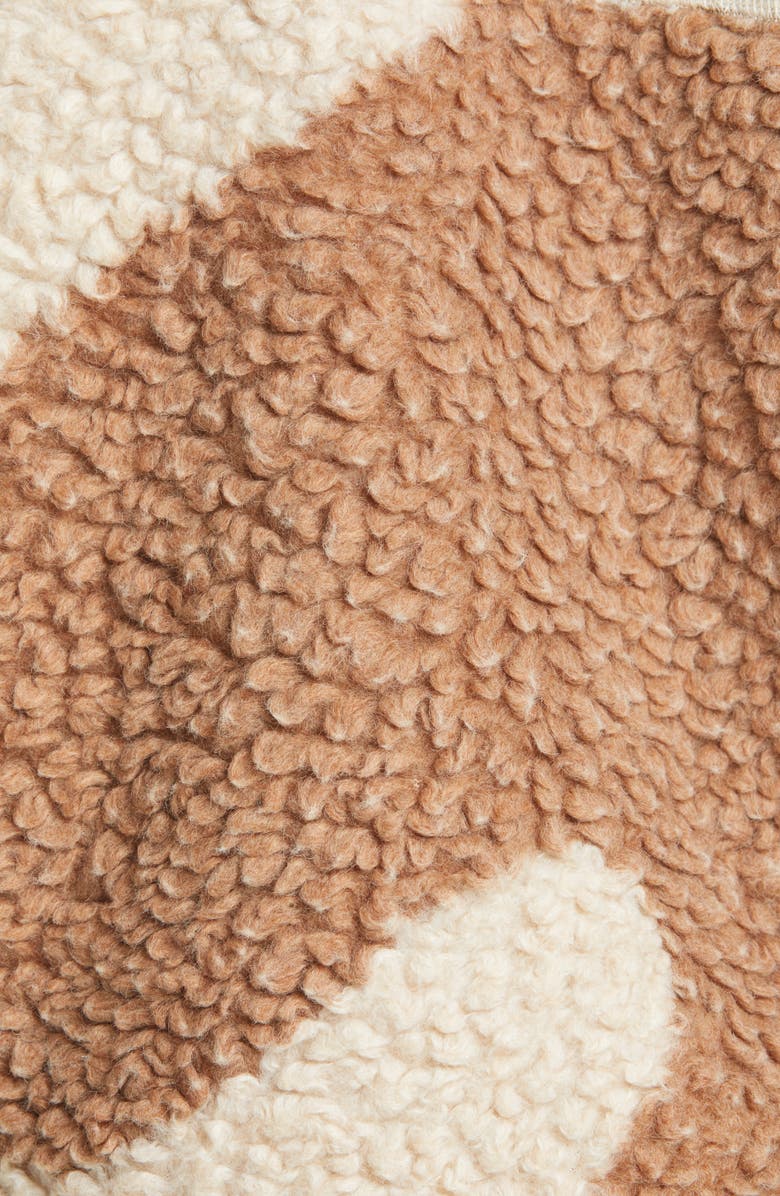 Sandy Liang Bells Faux Fur Collar Fleece Jacket, Alternate, color, 