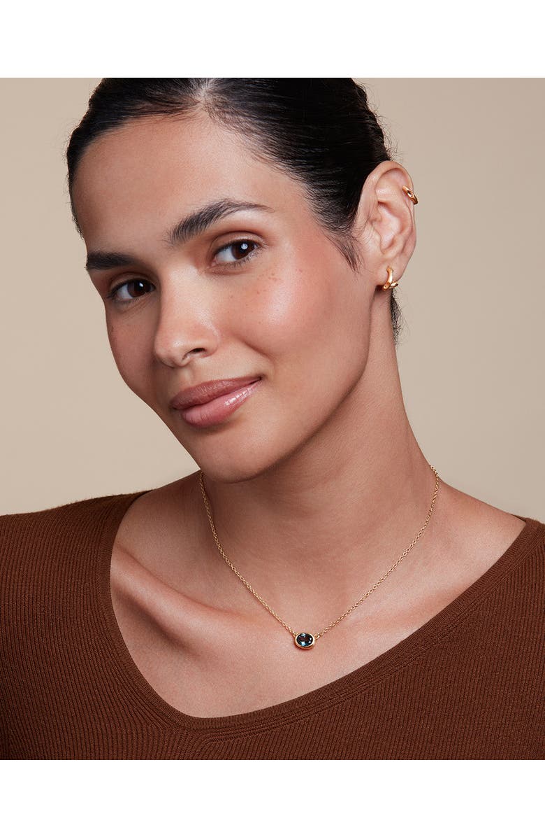 Eloise Jewelry Ellipse Necklace  with Natural Gemstones. Handmade in Italy, Alternate, color, Blue Topaz