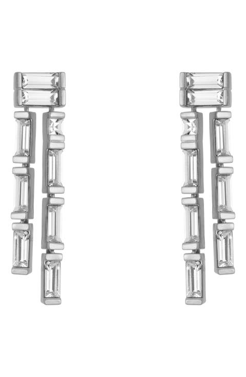 Livia Linear Crystal Drop Earrings