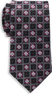 Oak Hill Premium by DXL Big & Tall Floral Medallion Silk Tie