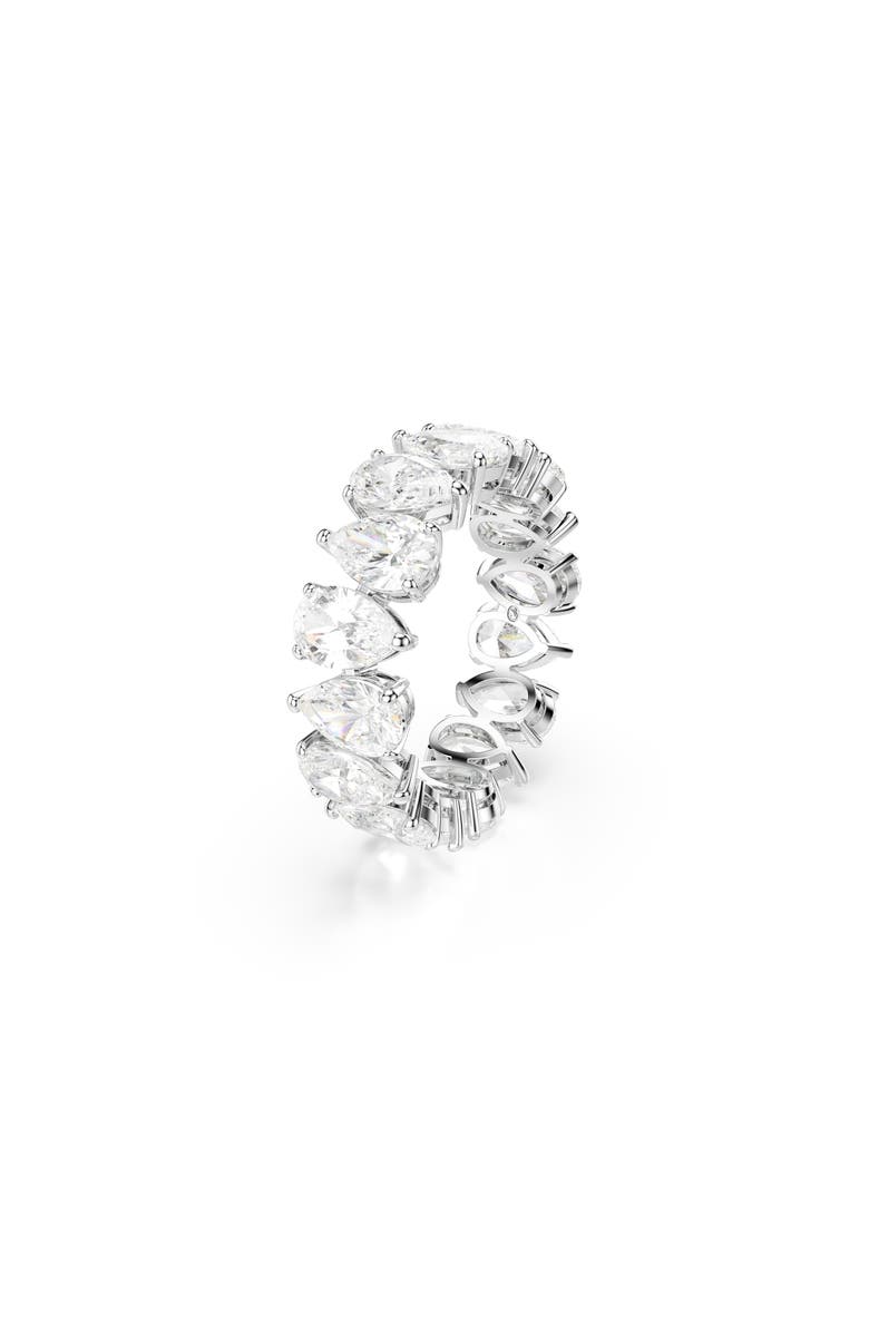 Swarovski Matrix Pear Cut Crystal Eternity Ring, Alternate, color, White