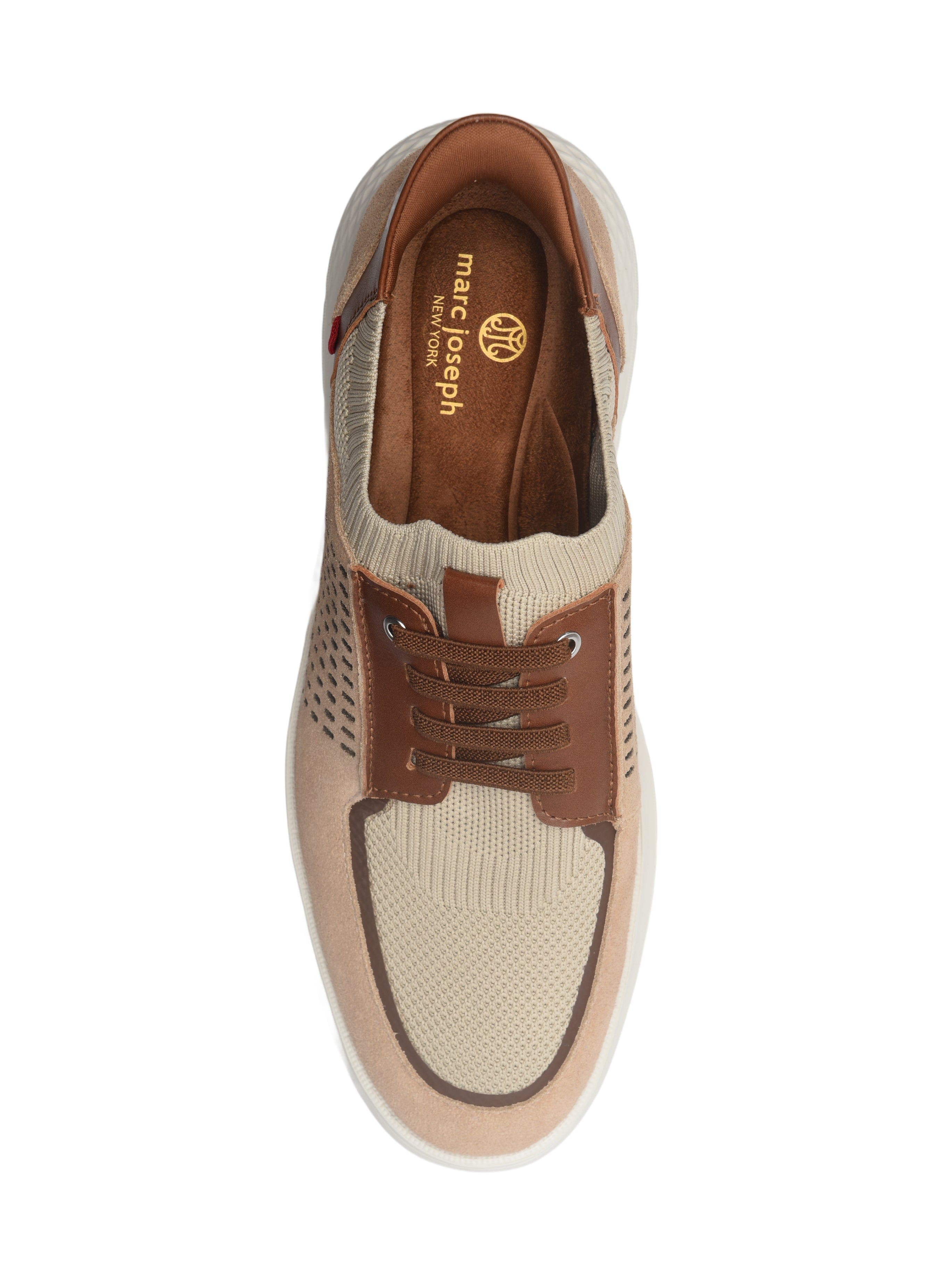 Marc Joseph New York Buffalo Street Hands Free Technology Lightweight Leather Sneaker, Alternate, color, Beige