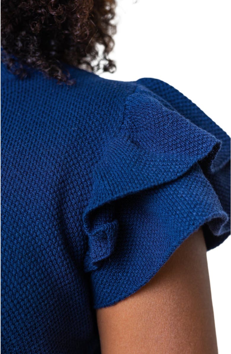 Hope & Henry Women's Flutter Sleeve Sweater Dress, Alternate, color, Navy Flutter