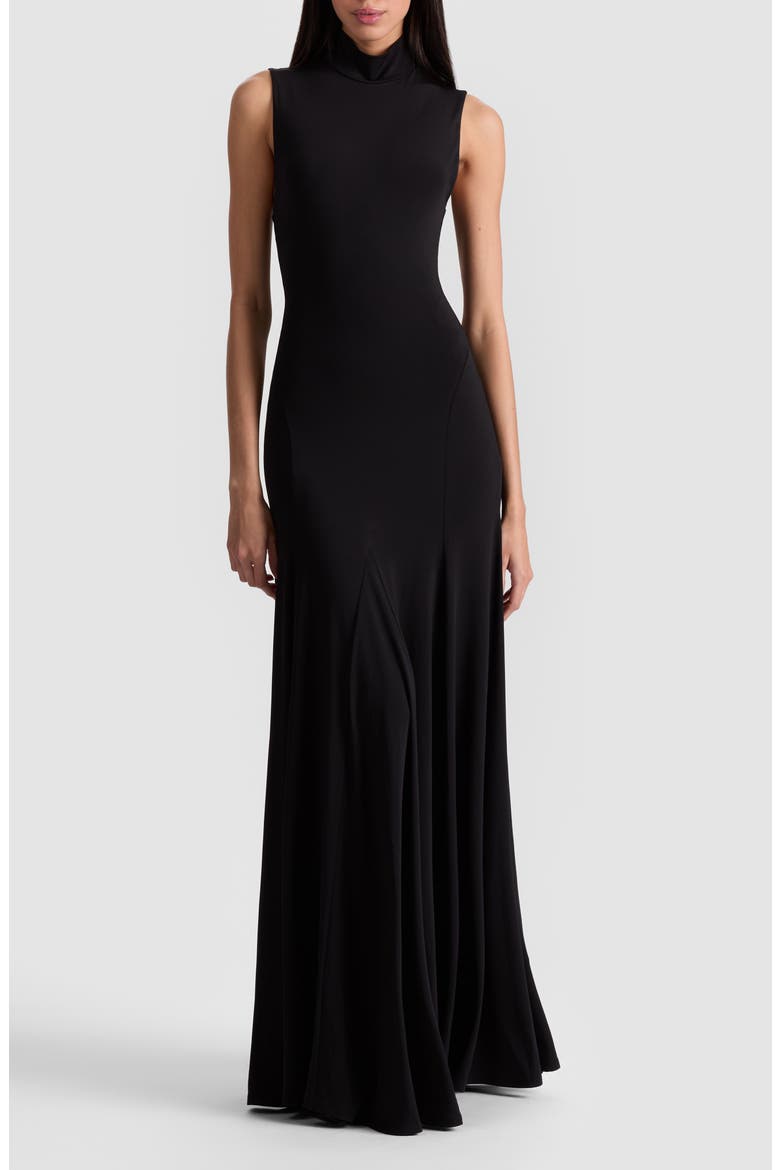 Augsta Sleeveless Turtleneck Maxi Dress, Main, color, BLACK