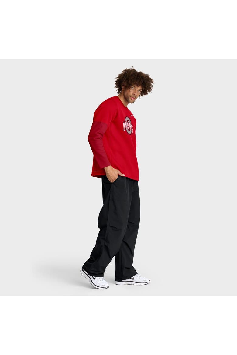 Men's Nike Scarlet Ohio State Buckeyes 2025 Sideline Coach Performance Long Sleeve T-Shirt, Alternate, color, Scarlet