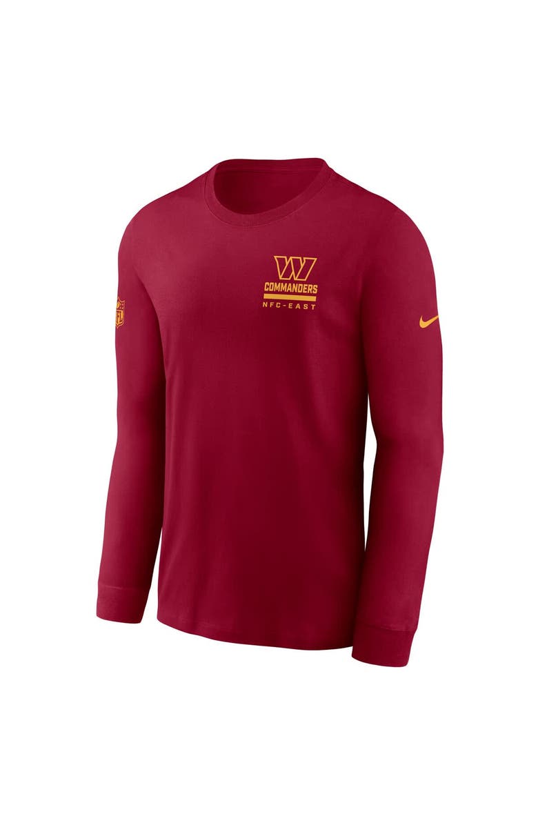 Nike Men's Nike Burgundy Washington Commanders Sideline Performance Long Sleeve T-Shirt, Alternate, color, Burgundy
