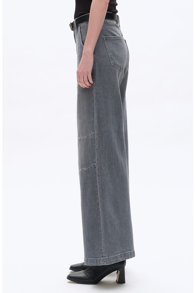 Slant Pocket Mid Rise Wide Leg Jeans, Alternate, color, GREY BLUE