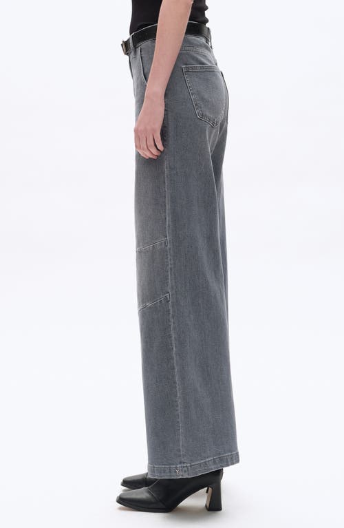 Bayeas Slant Pocket Mid Rise Wide Leg Jeans In Gray