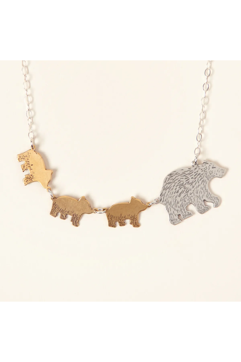 Mama Bear Necklaces by Britta Ambauen, Alternate, color, Three Cubs