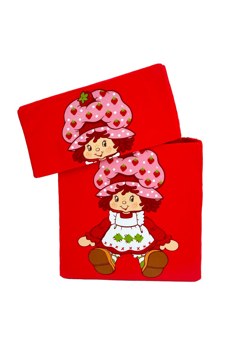 Strawberry Shortcake 8 Inch Storage Box, Fabric Bin with Lid, Alternate, color, Red