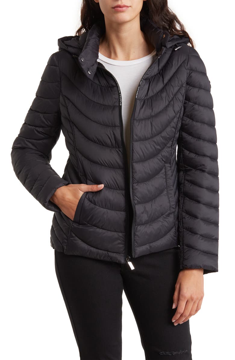 Michael Kors Packable Hooded Puffer Jacket, Main, color,