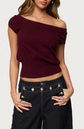 EDIKTED Michaela One-Shoulder Knit Top