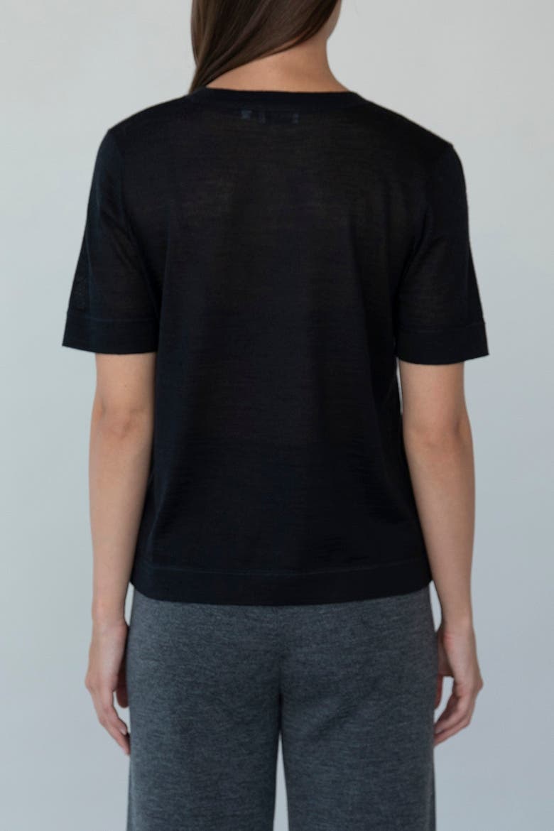 Crew Neck Sweater Tee, Alternate, color, BLACK
