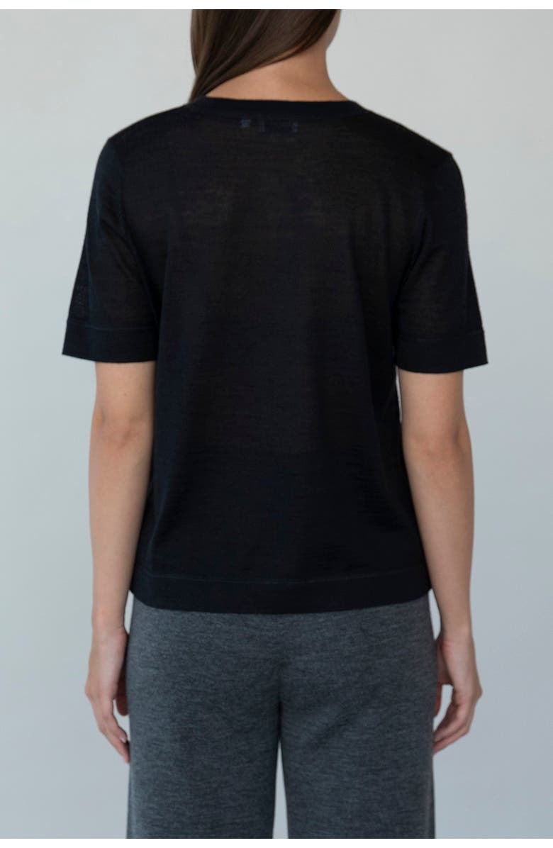 SSKEIN Crew Neck Sweater Tee, Alternate, color, Black