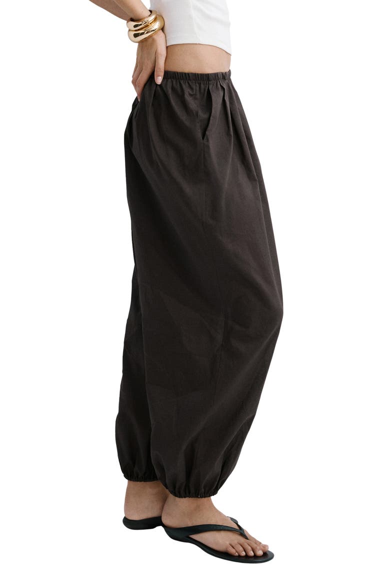 Cotton Balloon Pants, Alternate, color, CHOCOLATE