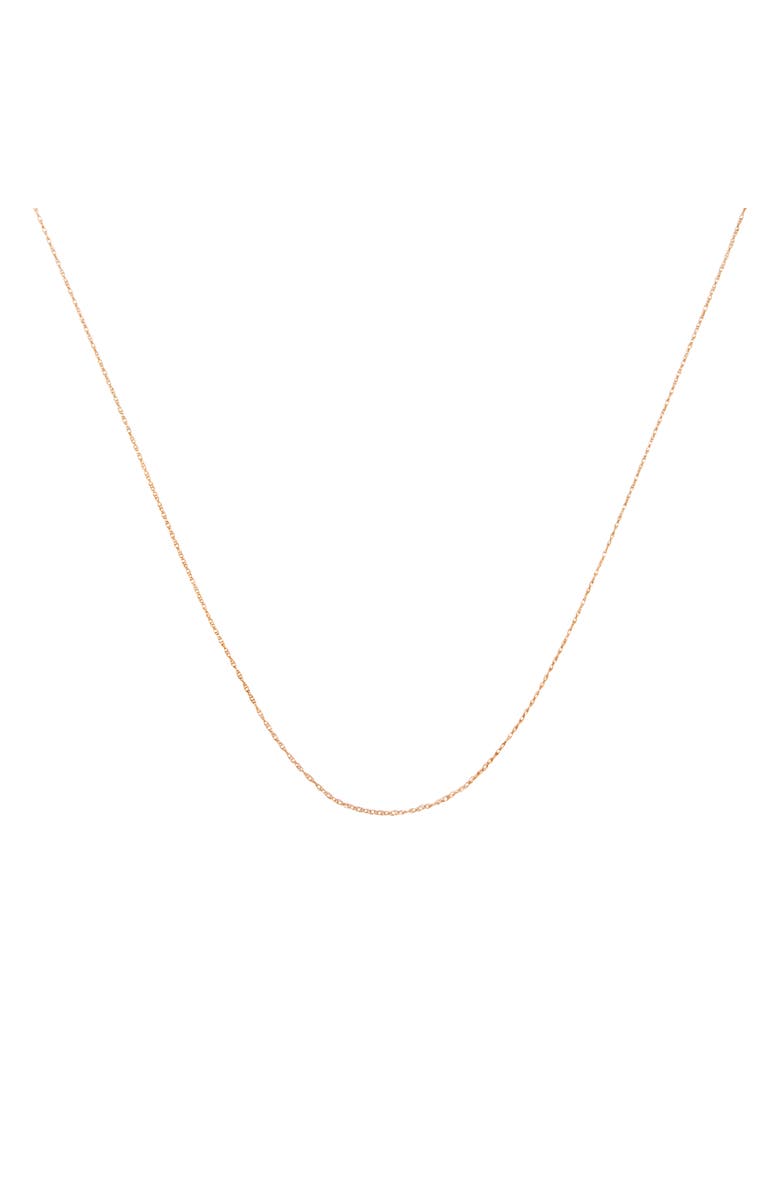 Haus of Brilliance 10K Gold 1/2 mm Slender & Dainty Fine Rope Chain Necklace, Main, color, Rose