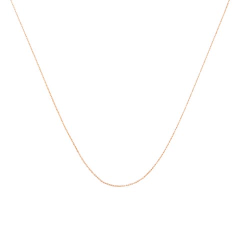 10K Gold 1/2 mm Slender & Dainty Fine Rope Chain Necklace