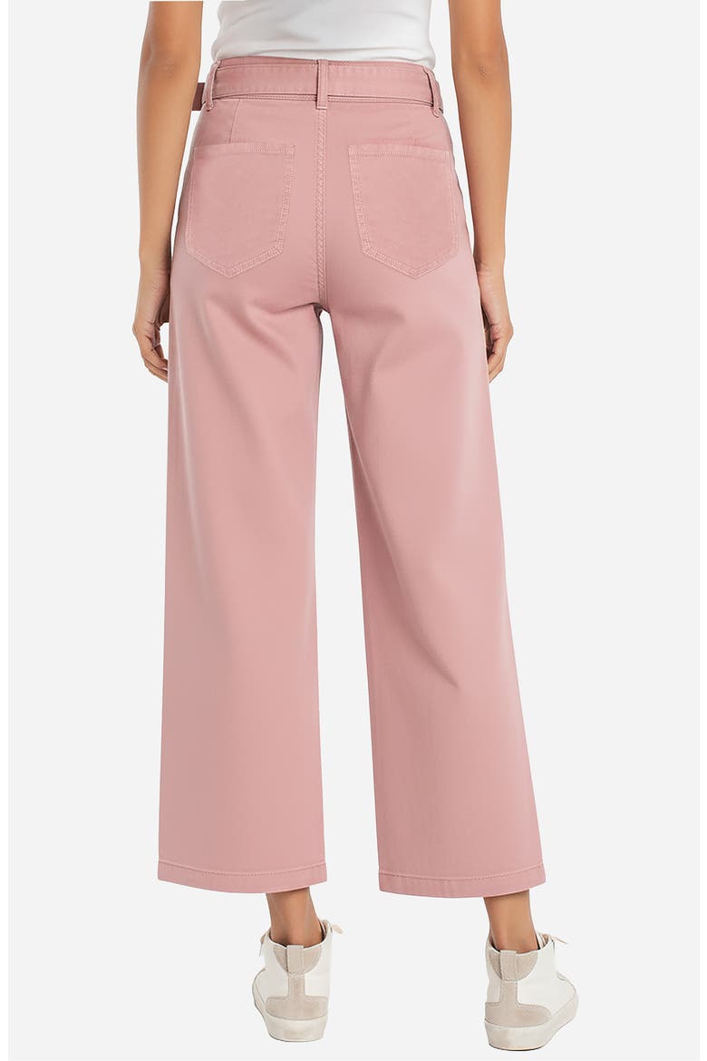 Stride Belted High Waist Ankle Wide Leg Jeans, Alternate, color, MISTY BLUSH