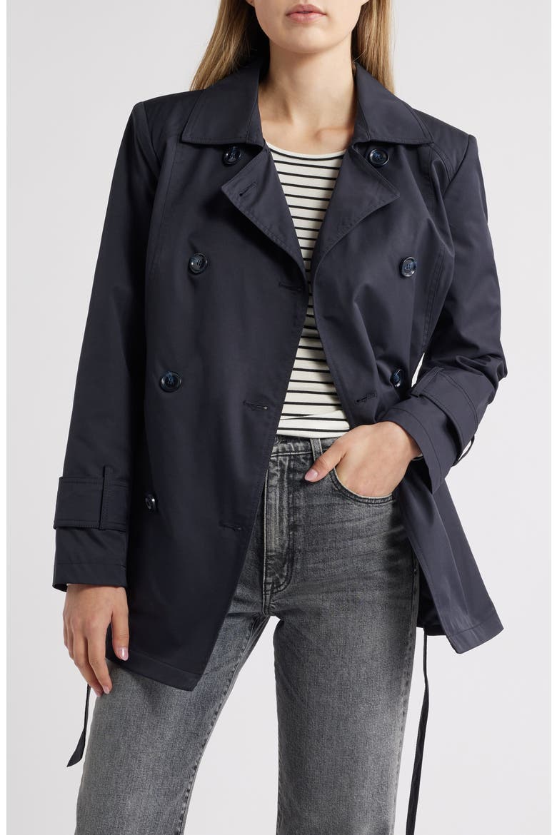 Belted Trench Coat, Alternate, color, NAVY