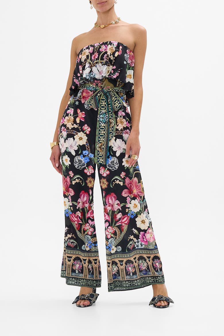 Strapless Jumpsuit With Frill Midnight In Monserrate, Main, color, Midnight In Monserrate