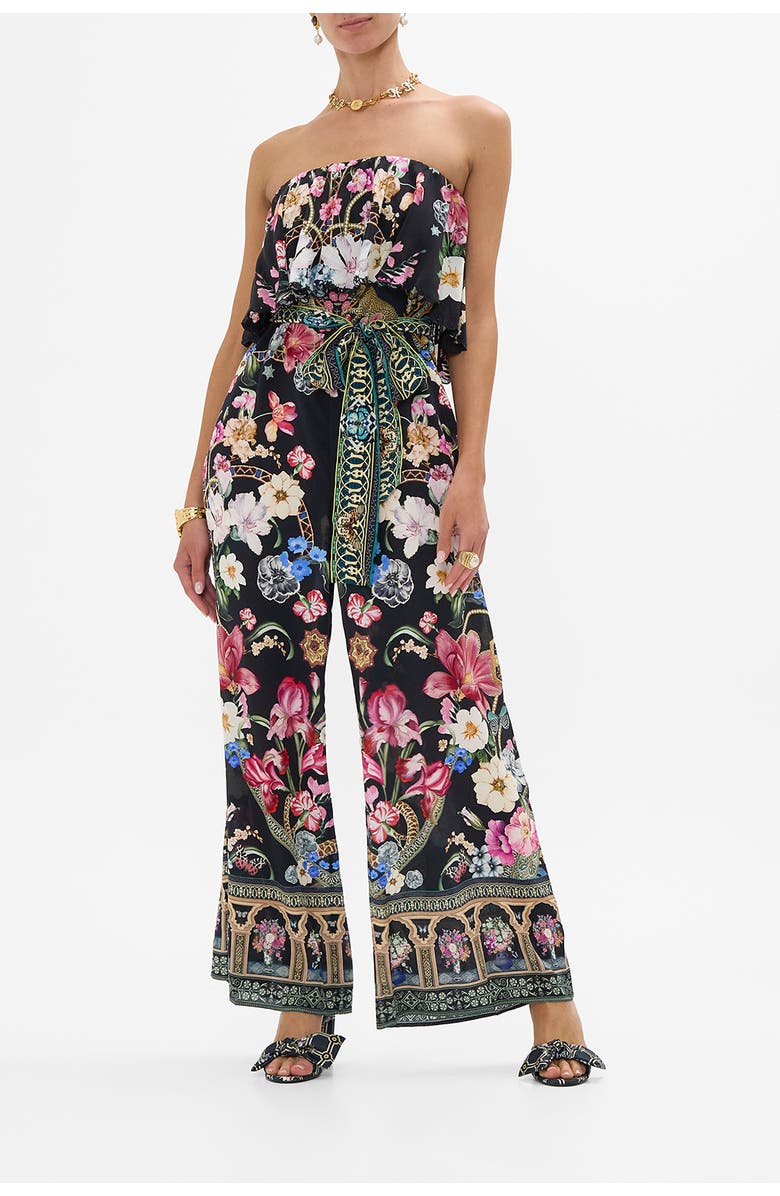 Camilla Strapless Jumpsuit With Frill Midnight In Monserrate, Main, color, Midnight In Monserrate