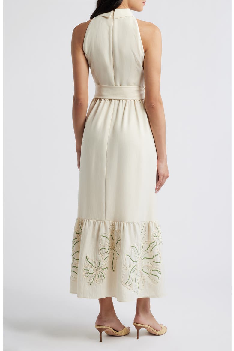 Embroidered Hem Sleeveless Shirtdress, Alternate, color, IVORY MULTI