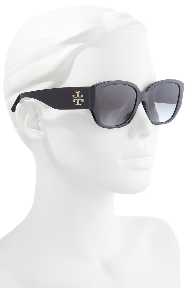 Tory Burch 54mm Rounded Square Sunglasses, Alternate, color, 
