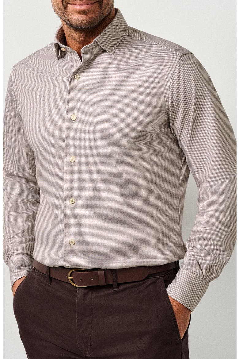 Check Knit Sport Shirt, Main, color, CHOCOLATE/ WHITE