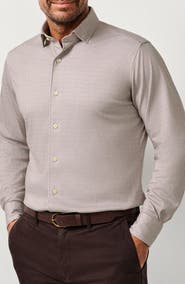 David Donahue Check Knit Sport Shirt