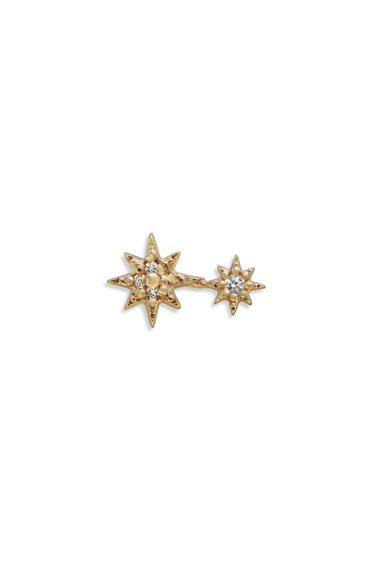 North Star Single Stud Earring, Main, color, GOLD LEFT