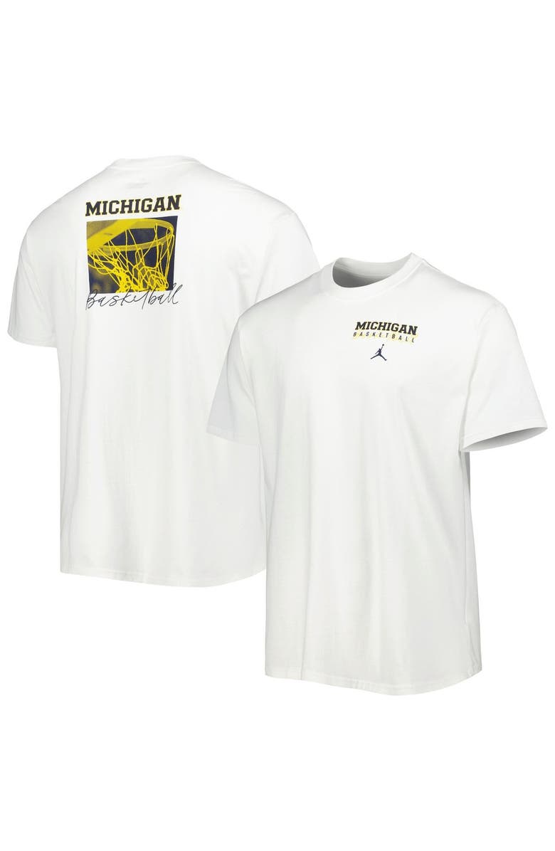 Jordan Brand Men's Jordan Brand White Michigan Wolverines Basketball Movement Max90 T-Shirt, Alternate, color, 