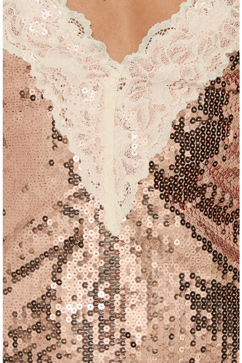 Call My Lover Lace Sequin Minidress, Alternate, color, GOLD SEQUIN