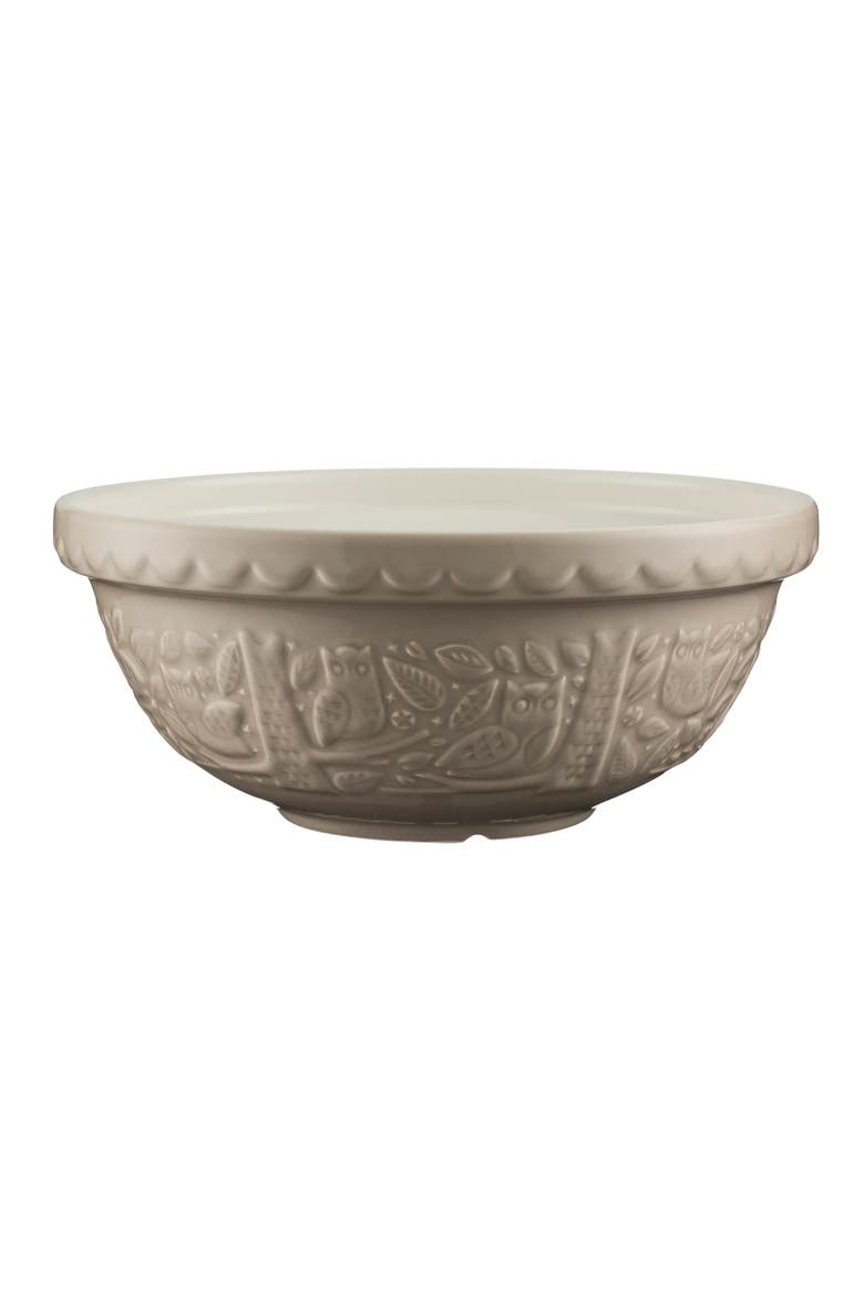 In The Forest Owl Size 18 Mixing Bowl, Stone, 2.85 Quart, Main, color, Stone