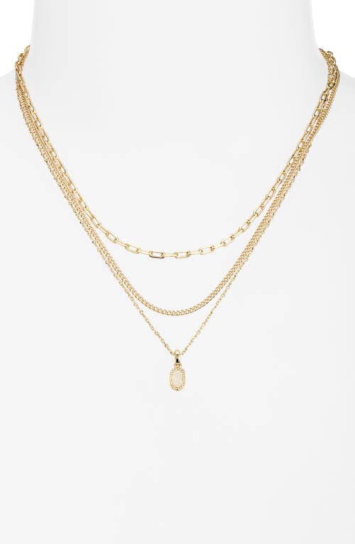 Kendra Scott Mini Elisa Gold Triple Strand Necklace In Gold Iridescent Drusy