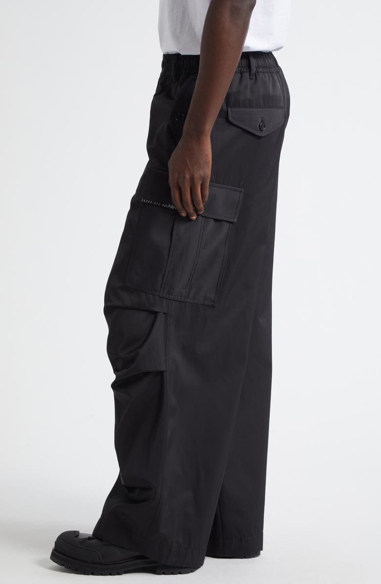 Marni Wide Leg Taffeta Cargo Pants, Alternate, color, 00N99 Black