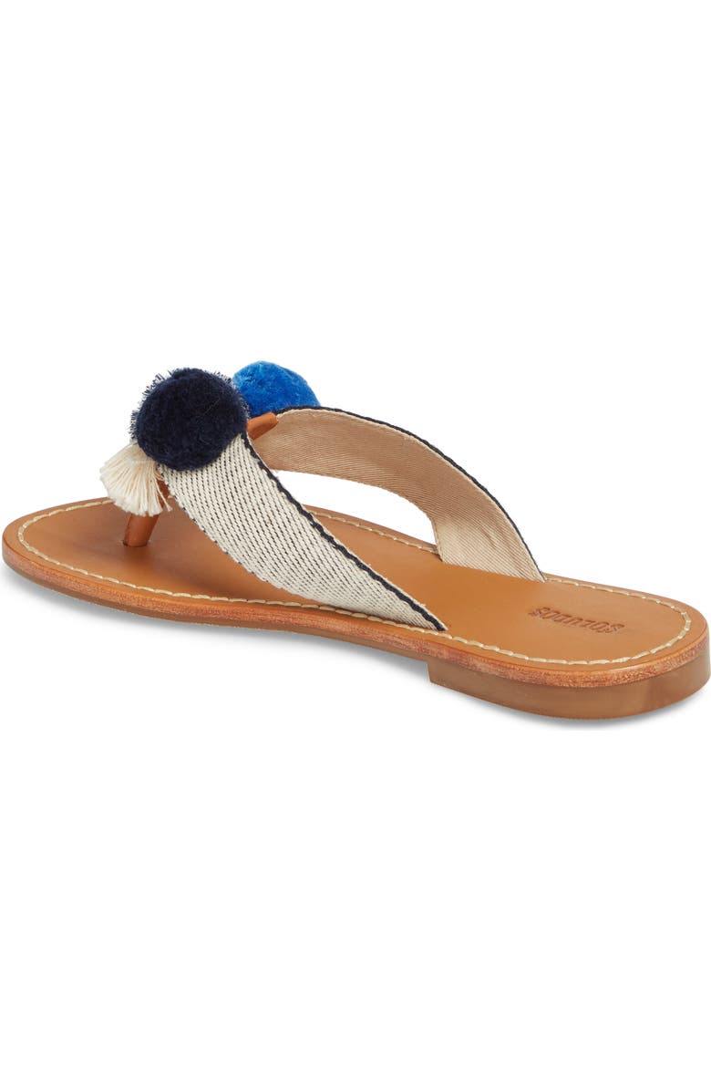 Soludos Capri Pompom Flip Flop, Alternate, color,