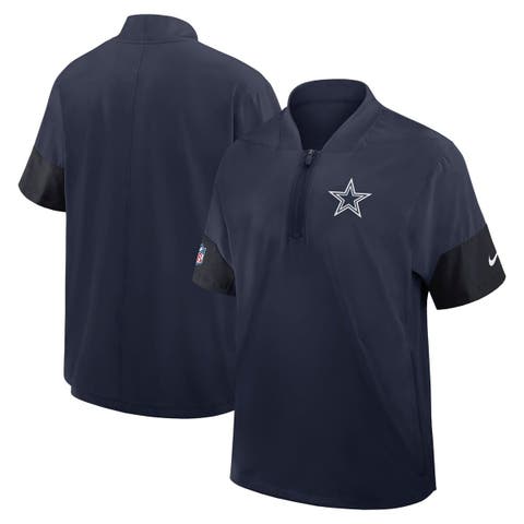 Men's Nike Navy Dallas Cowboys Sideline Short Sleeve Quarter-Zip Performance Coach Jacket