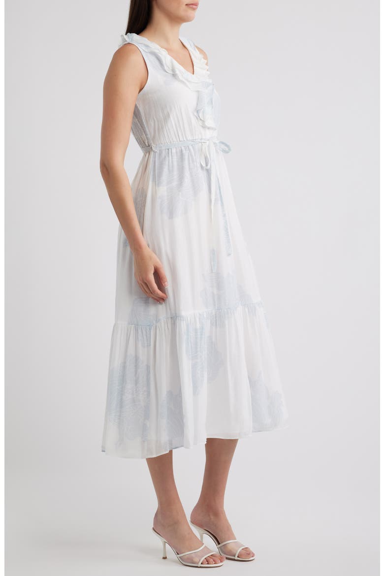 Ruffle Tie Belt Tiered Maxi Dress, Alternate, color, AIRY BLUE