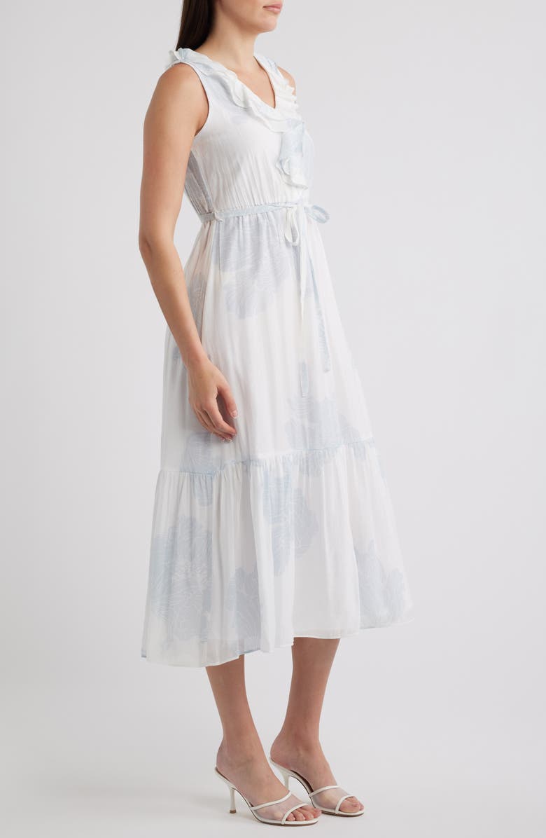 Halogen<sup>®</sup> Ruffle Tie Belt Tiered Maxi Dress, Alternate, color, Airy Blue