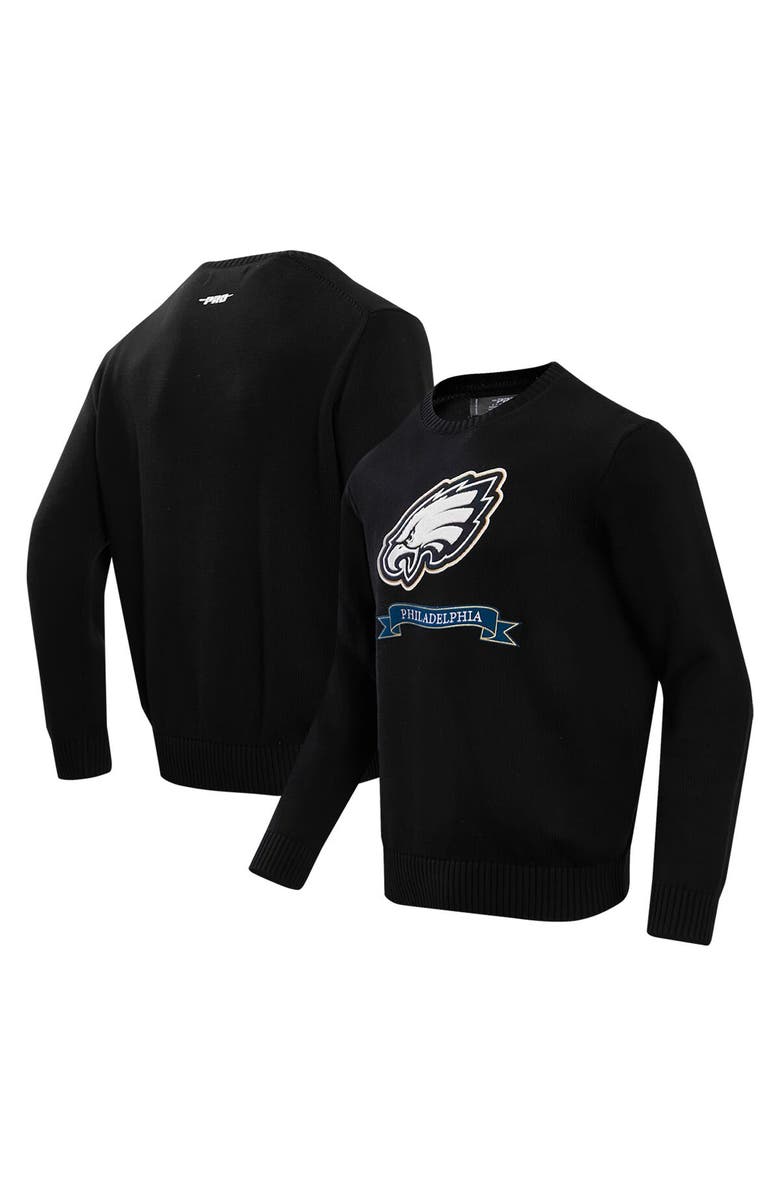 PRO STANDARD Men's Pro Standard Black Philadelphia Eagles Prep Knit Sweater, Main, color, 