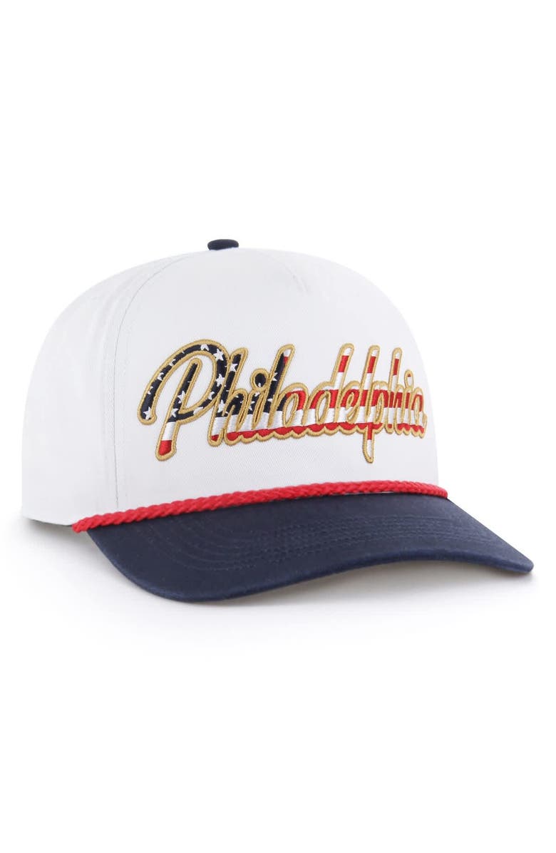 '47 Men's '47 White Philadelphia Eagles Patriotic Overhand Hitch Adjustable Hat, Alternate, color, White