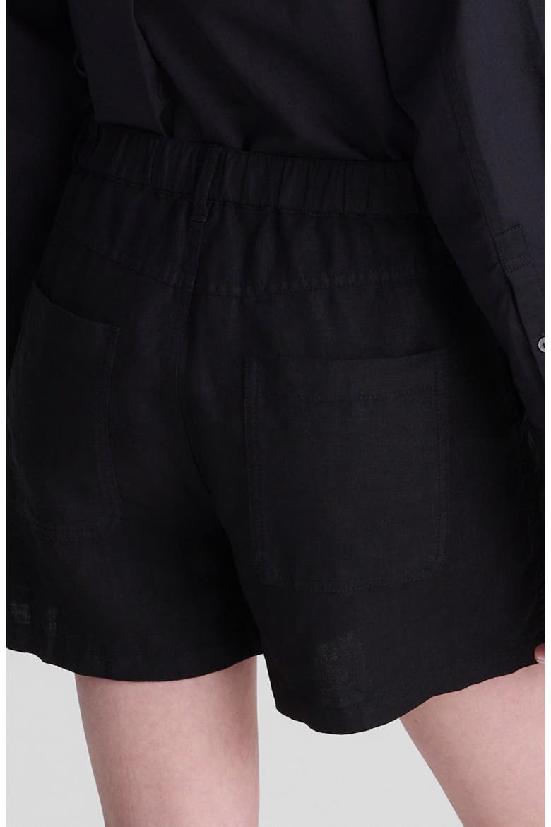 Zoe Linen Shorts, Alternate, color, JET BLACK